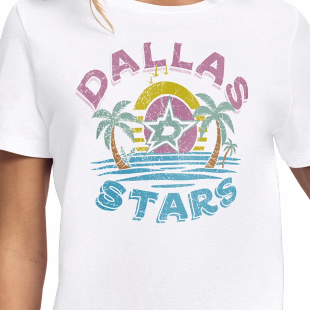 Dallas Stars Starter Women's Tonal Beach T-Shirt White