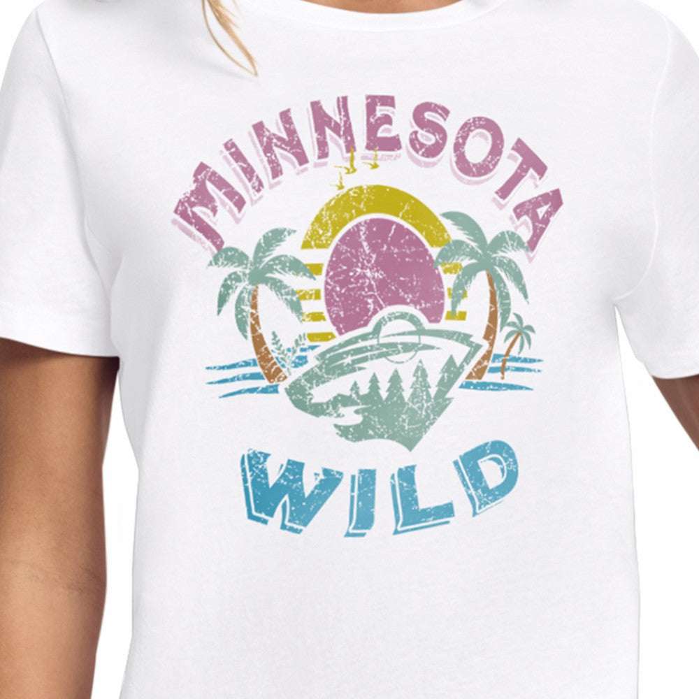 Minnesota Wild Starter Women's Tonal Beach T-Shirt White