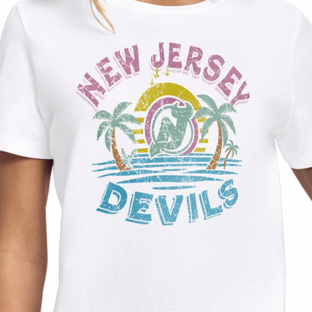 New Jersey Devils Starter Women's Tonal Beach T-Shirt White