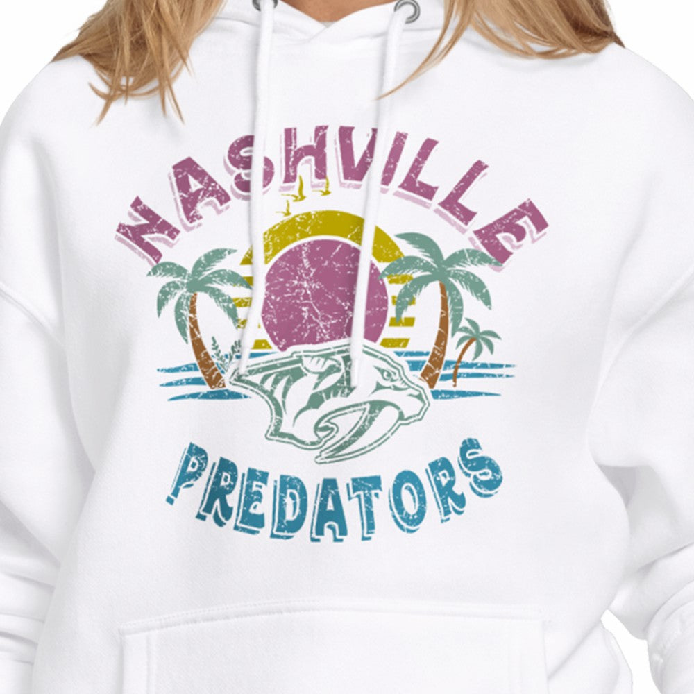 Nashville Predators Starter Women's Tonal Beach Hoodie White