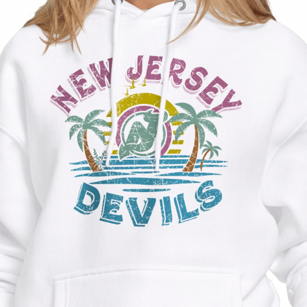 New Jersey Devils Starter Women's Tonal Beach Hoodie White