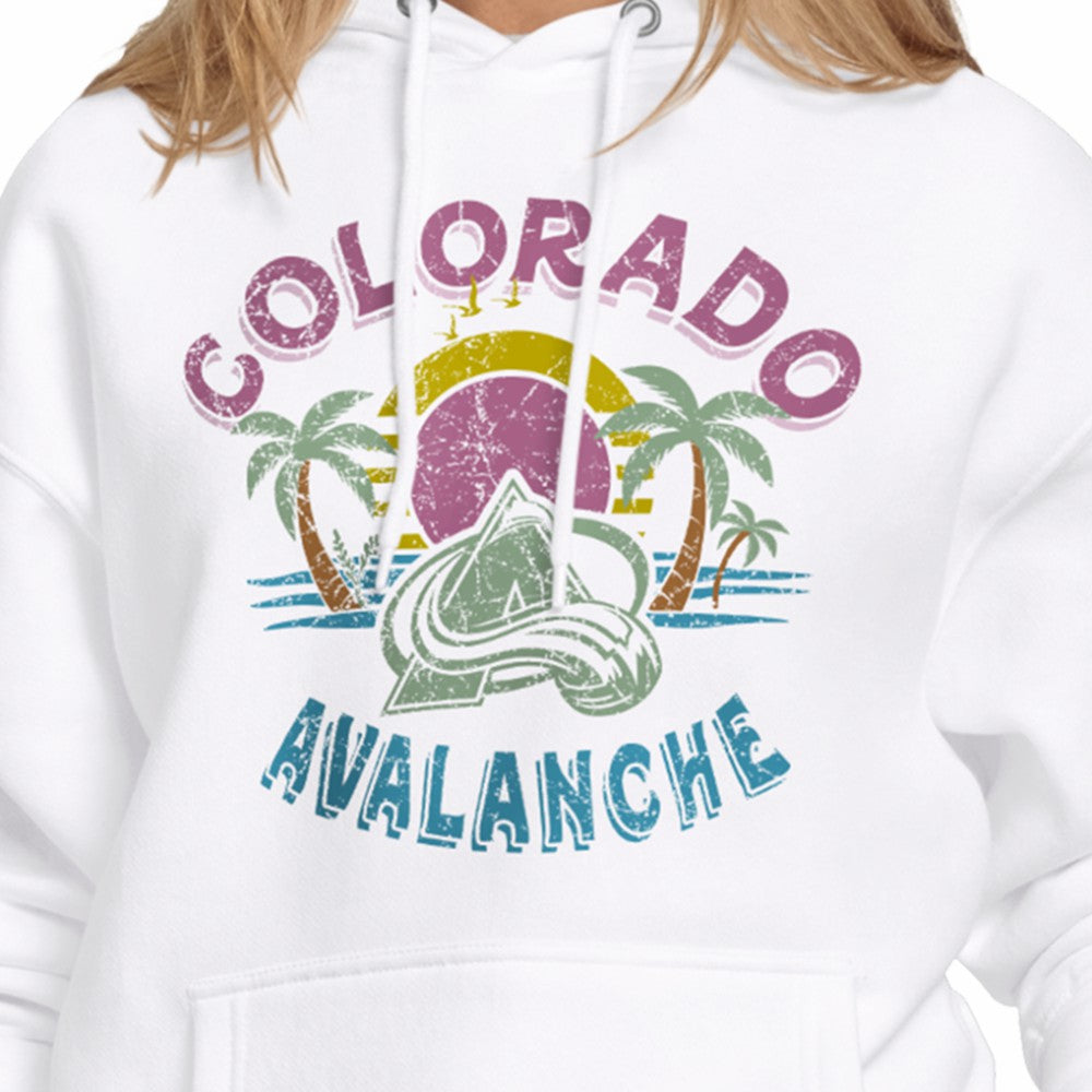 Colorado Avalanche Starter Women's Tonal Beach Hoodie White