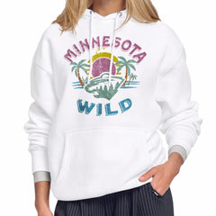 Minnesota Wild Starter Women's Tonal Beach Hoodie White