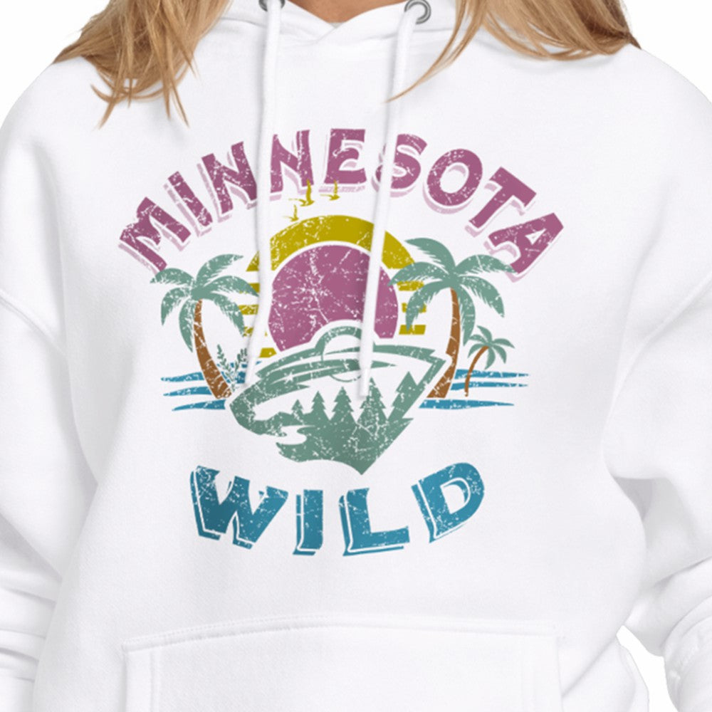 Minnesota Wild Starter Women's Tonal Beach Hoodie White