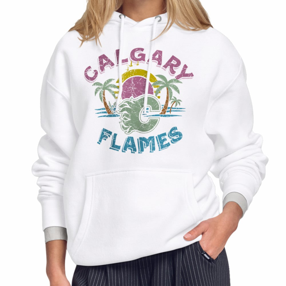 Calgary Flames Starter Women's Tonal Beach Hoodie White