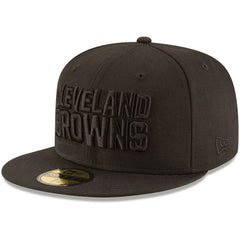 Cleveland Browns New Era Black on Black 59FIFTY Fitted Hat sale