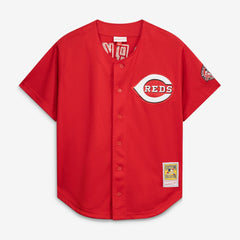 Barry Larkin Cincinnati Reds Throwback Cooperstown Mesh Batting Practice Jersey - Red | Mitchell & Ness
