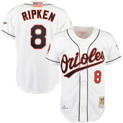 Cal Ripken Baltimore Orioles Home Authentic Jersey - White | Mitchell & Ness