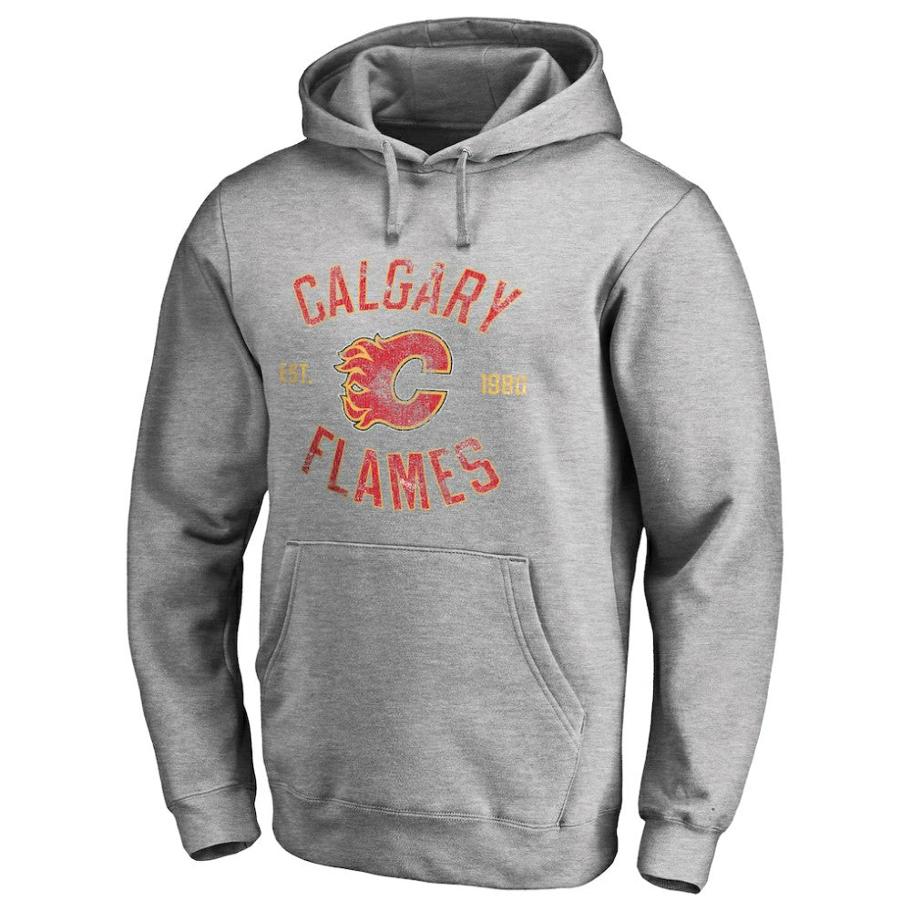 Calgary Flames Heritage Pullover Hoodie Ash