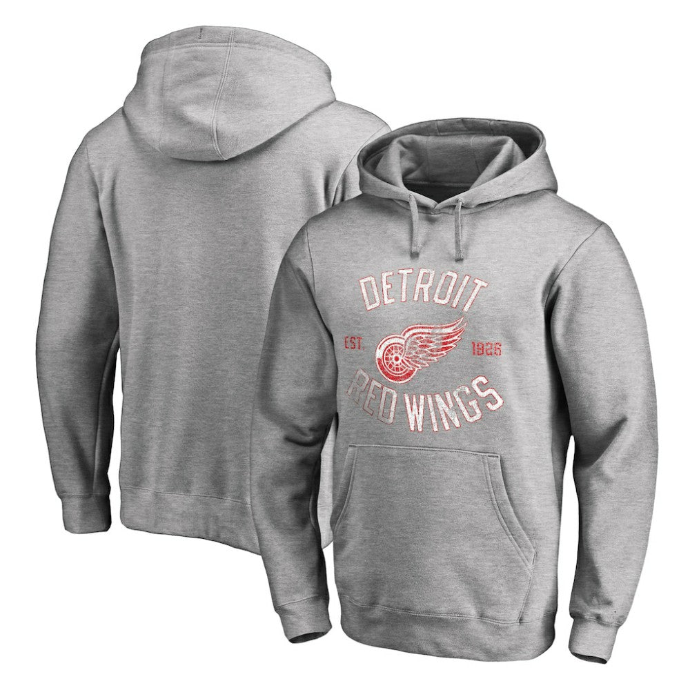 Detroit Red Wings Heritage Pullover Hoodie Ash