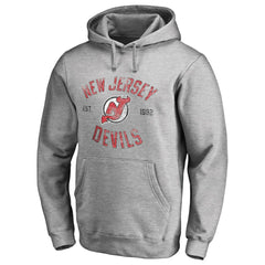 New Jersey Devils Heritage Pullover Hoodie Ash