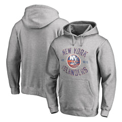 New York Islanders Heritage Pullover Hoodie Ash
