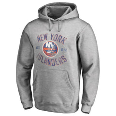 New York Islanders Heritage Pullover Hoodie Ash