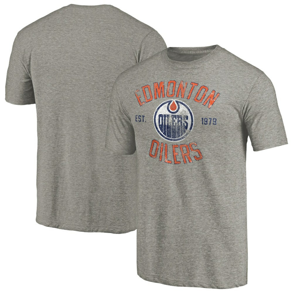 Edmonton Oilers Heritage Tri-Blend T-Shirt Ash