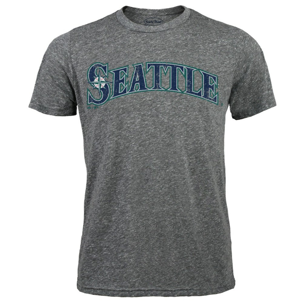 Hisashi Iwakuma Seattle Mariners Majestic Threads Premium Tri-Blend Name & Number T-Shirt - Gray