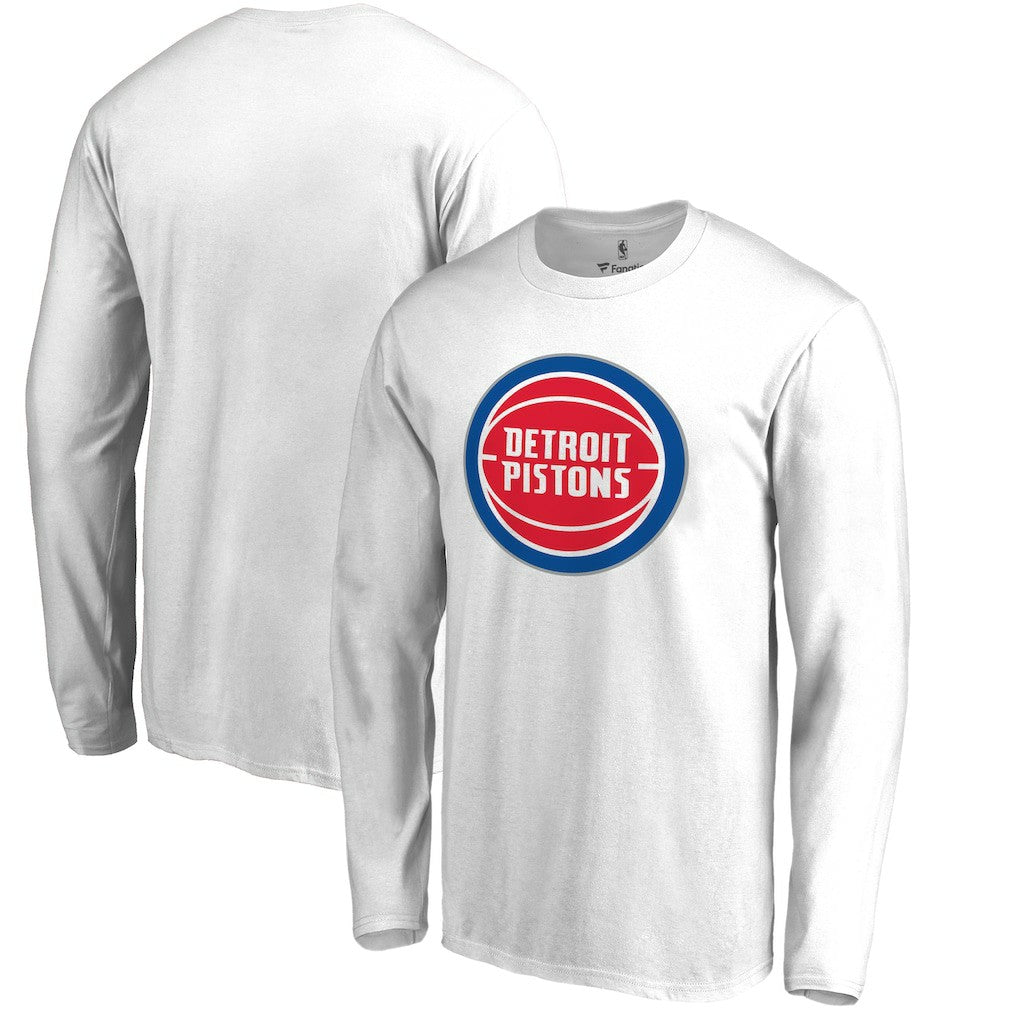 Detroit Pistons Primary Logo Long Sleeve T-Shirt sale - White online