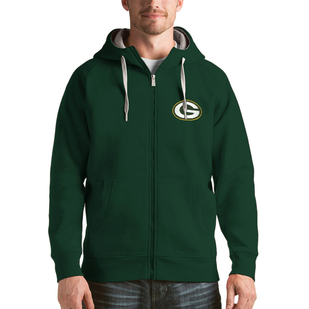 Green Bay Packers Antigua Victory Full-Zip Hoodie - Green for sale