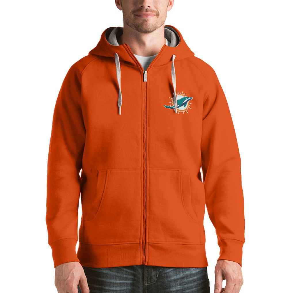 Miami Dolphins Antigua Victory Full-Zip Hoodie - Orange for sale