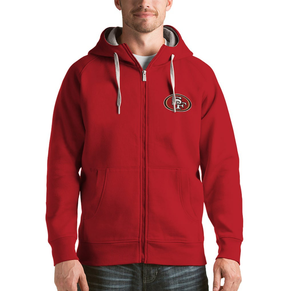 San Francisco 49ers Antigua Victory Full-Zip Hoodie - Scarlet cheap