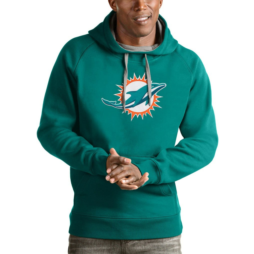 Miami Dolphins Antigua Victory Pullover Hoodie - Aqua online