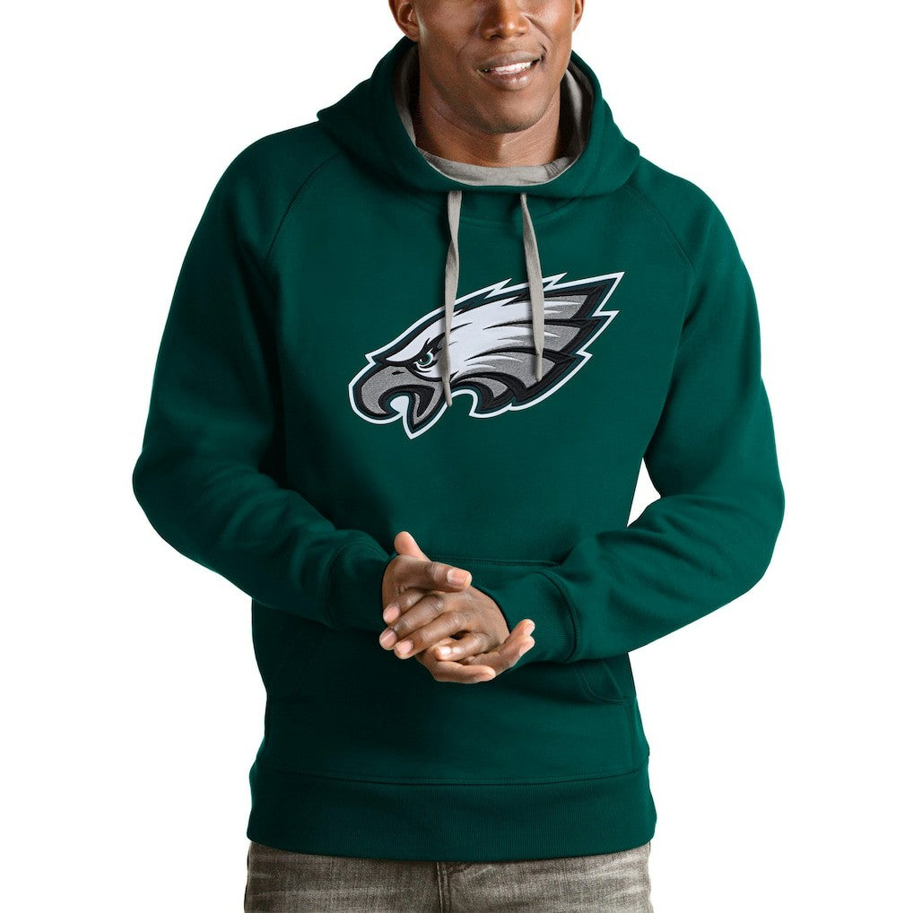 Philadelphia Eagles Antigua Victory Pullover Hoodie - Midnight Green on sale