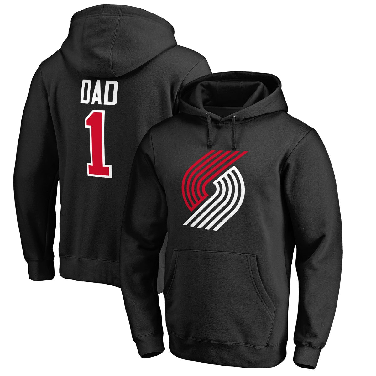 Portland Trail Blazers #1 Dad Pullover Hoodie - Black shop