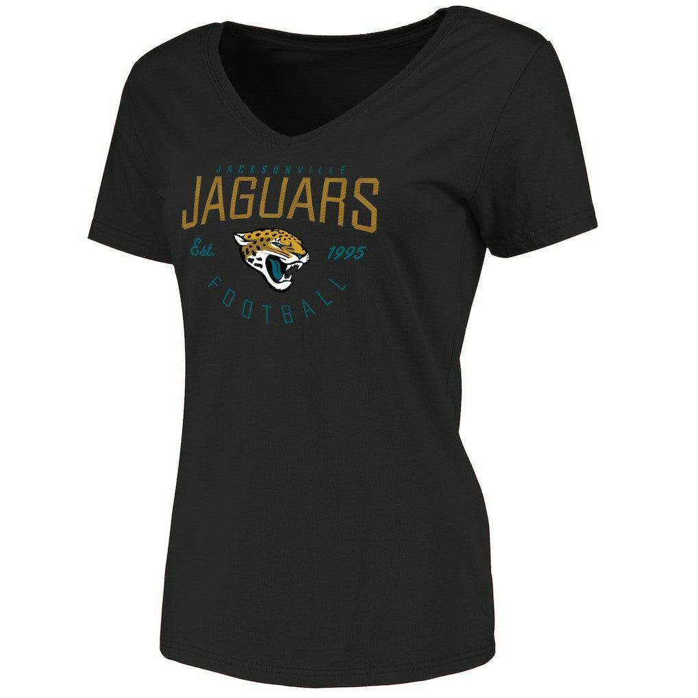 Jacksonville Jaguars Women's Live For It V-Neck T-Shirt - Black discount