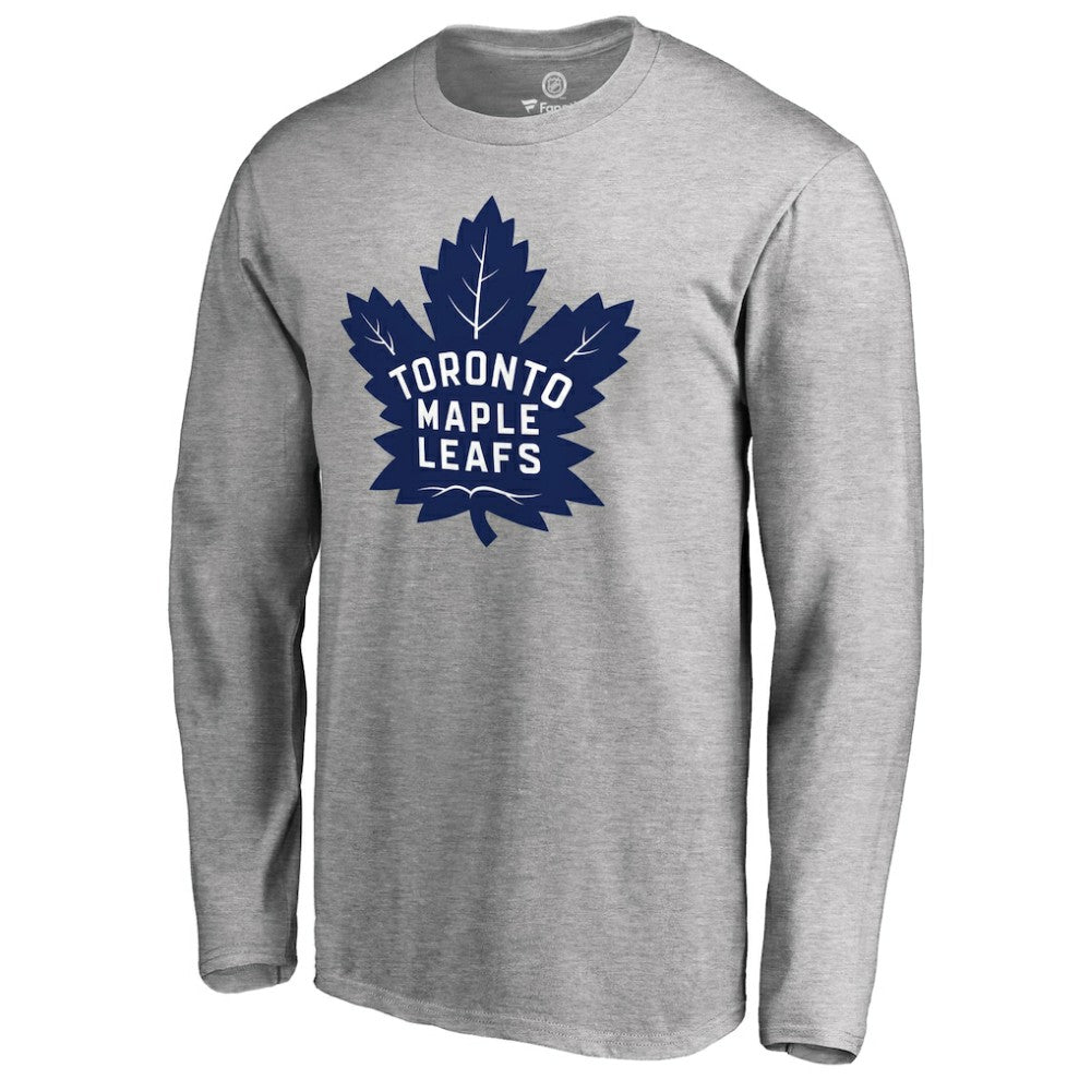 Toronto Maple Leafs Team Primary Logo 2 Long Sleeve T-Shirt Ash