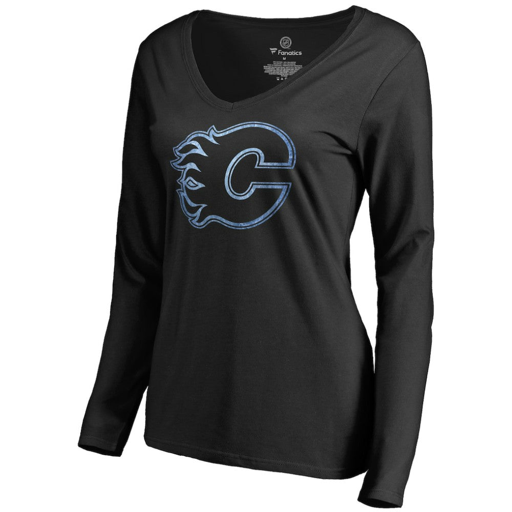 Calgary Flames Women's Pond Hockey Long Sleeve T-Shirt Black