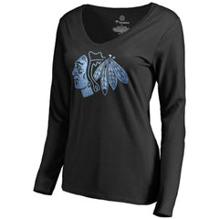 Chicago Blackhawks Women's Pond Hockey Long Sleeve T-Shirt Black