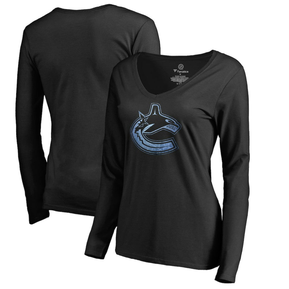 Vancouver Canucks Women's Pond Hockey Long Sleeve T-Shirt Black