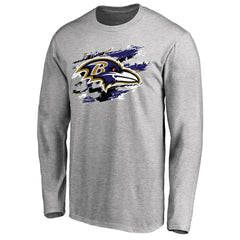 Baltimore Ravens True Colors Long Sleeve T-Shirt - Ash outlet