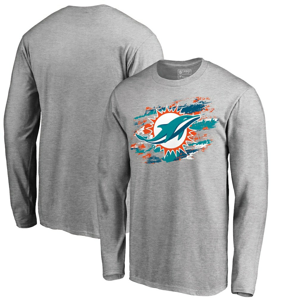 Miami Dolphins True Colors Long Sleeve T-Shirt - Ash discount