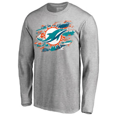 Miami Dolphins True Colors Long Sleeve T-Shirt - Ash discount