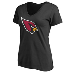 Arizona Cardinals Women's Primary Team Logo V-Neck T-Shirt - Black discount