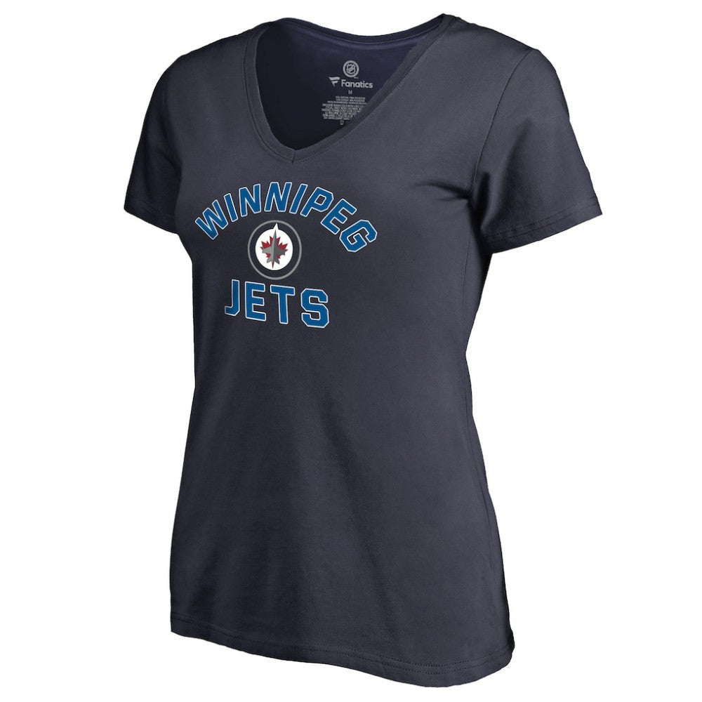 Winnipeg Jets Women's Overtime V-Neck T-Shirt Navy