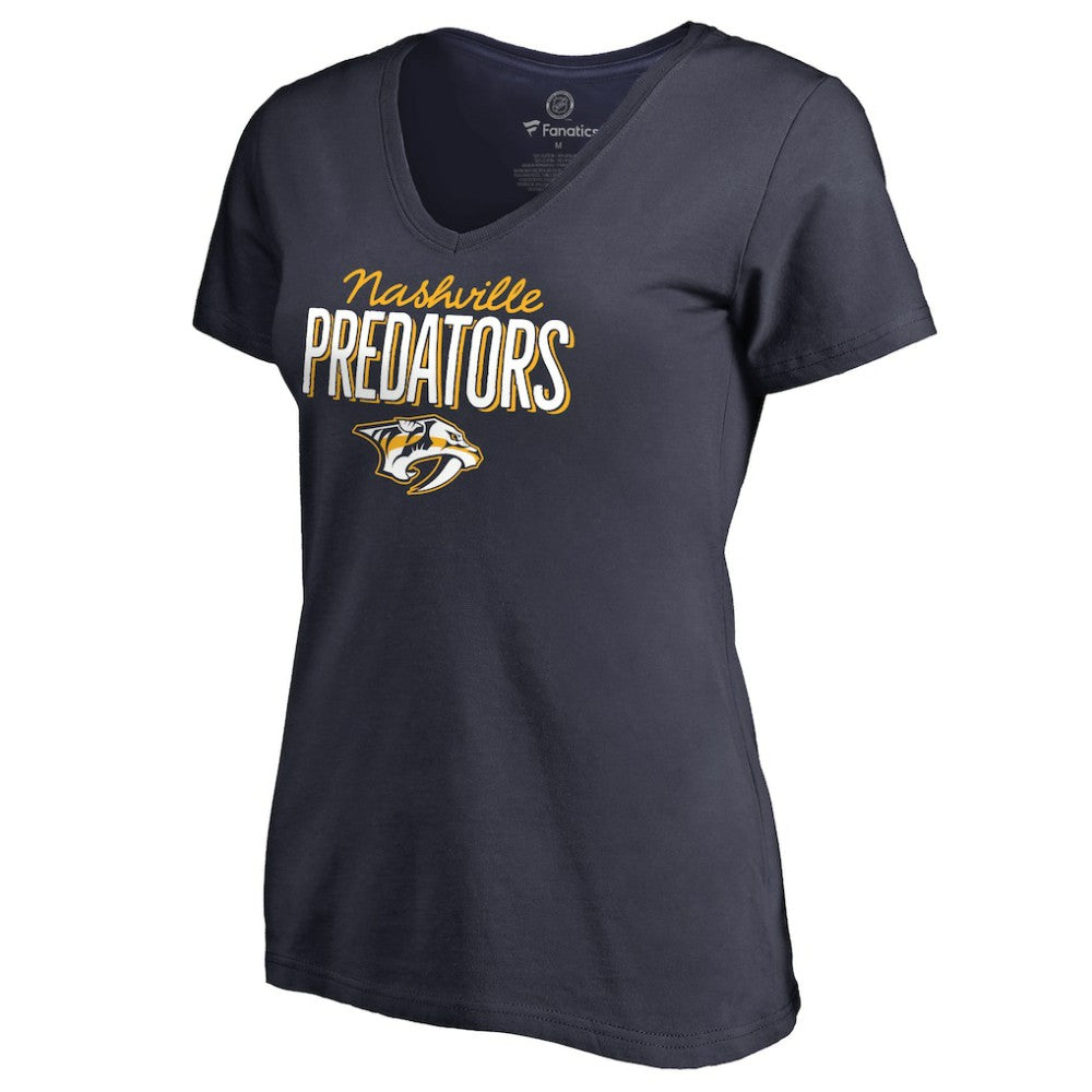 Nashville Predators Women's Nostalgia V-Neck T-Shirt Navy