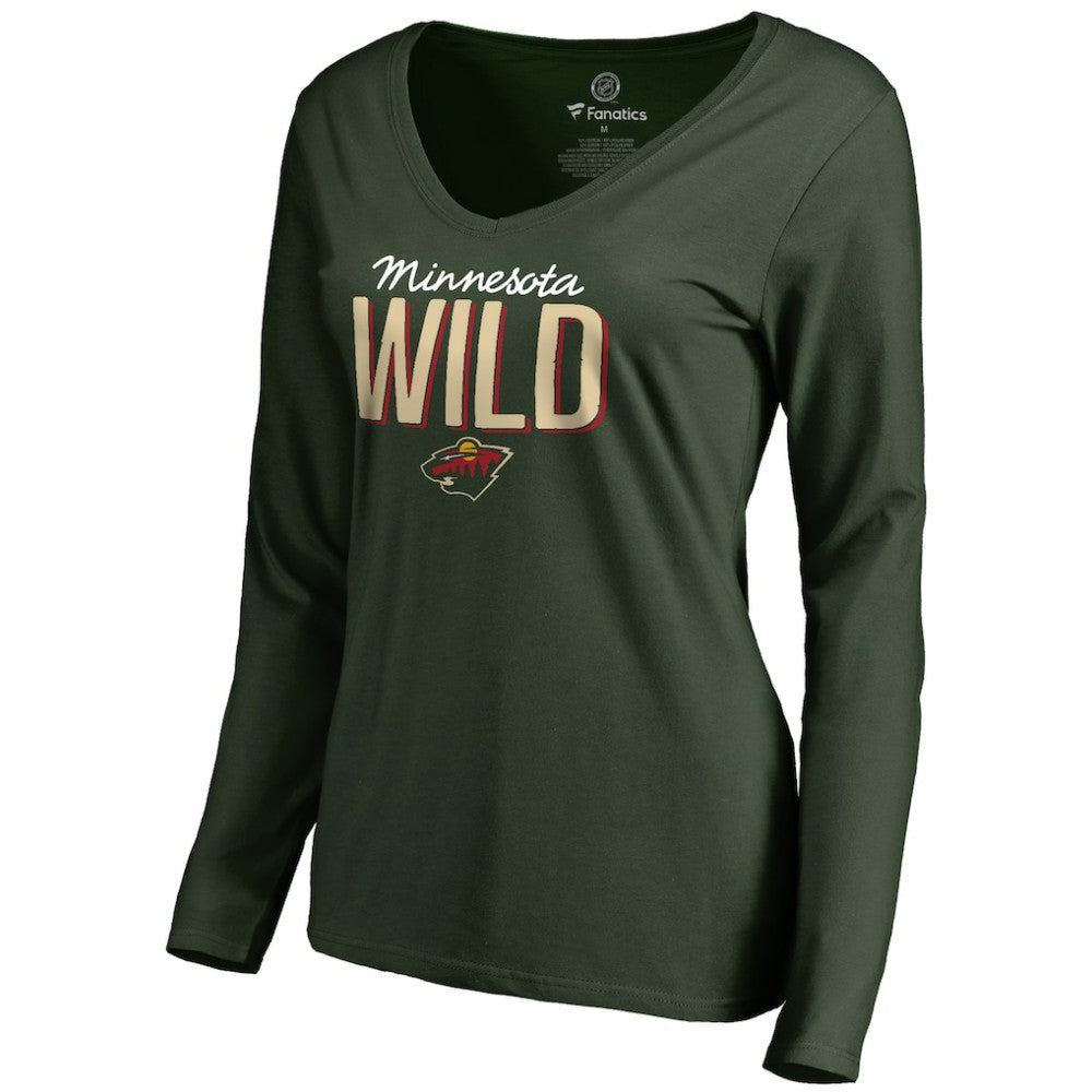 Minnesota Wild Women's Nostalgia Long Sleeve T-Shirt Green