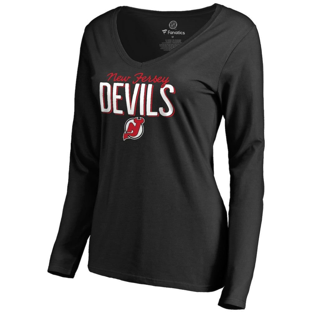 New Jersey Devils Women's Nostalgia Long Sleeve T-Shirt Black
