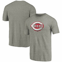 Cincinnati Reds Distressed Team Tri-Blend T-Shirt - Ash