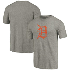 Detroit Tigers Distressed Team Tri-Blend T-Shirt - Ash