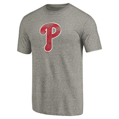Philadelphia Phillies Distressed Team Tri-Blend T-Shirt - Ash