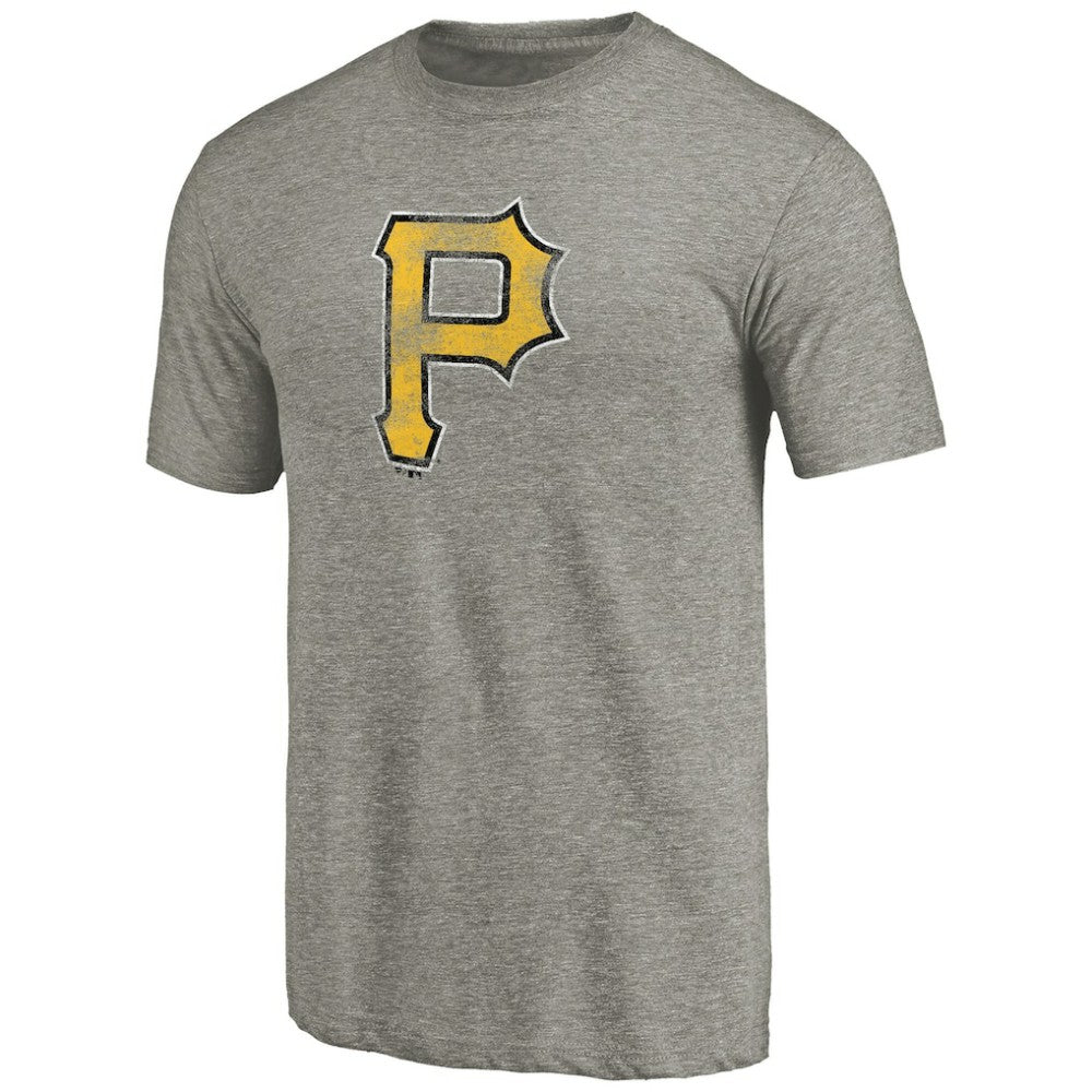 Pittsburgh Pirates Distressed Team Tri-Blend T-Shirt - Ash