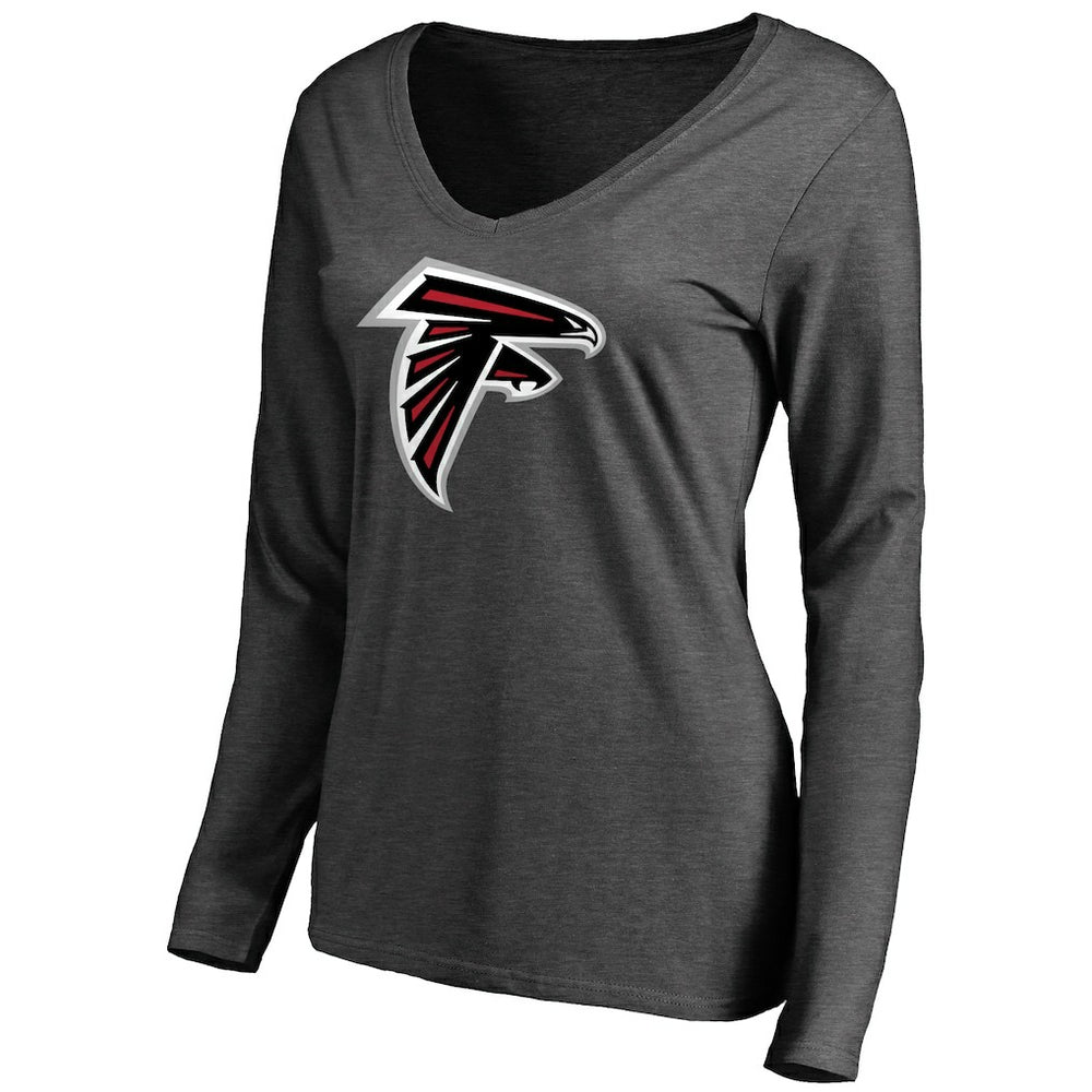 Atlanta Falcons Women's Team Logo Long Sleeve T-Shirt - Heathered Gray cheap