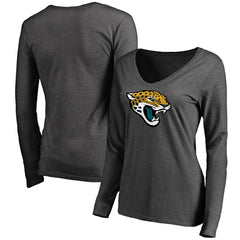 Jacksonville Jaguars Women's Team Logo Long Sleeve T-Shirt - Heathered Gray for sale