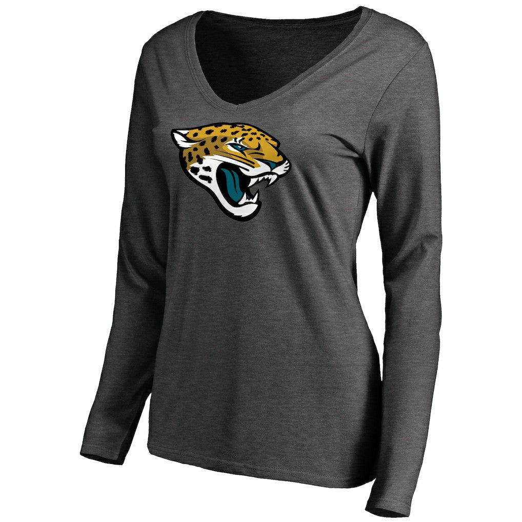 Jacksonville Jaguars Women's Team Logo Long Sleeve T-Shirt - Heathered Gray for sale