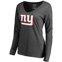 New York Giants Women's Team Logo Long Sleeve T-Shirt - Heathered Gray for sale
