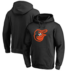 Baltimore Orioles Official Logo Fitted Pullover Hoodie - Black