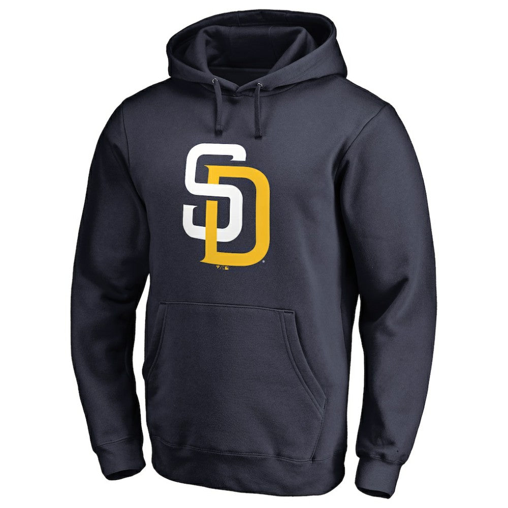 San Diego Padres Official Logo Fitted Pullover Hoodie - Navy