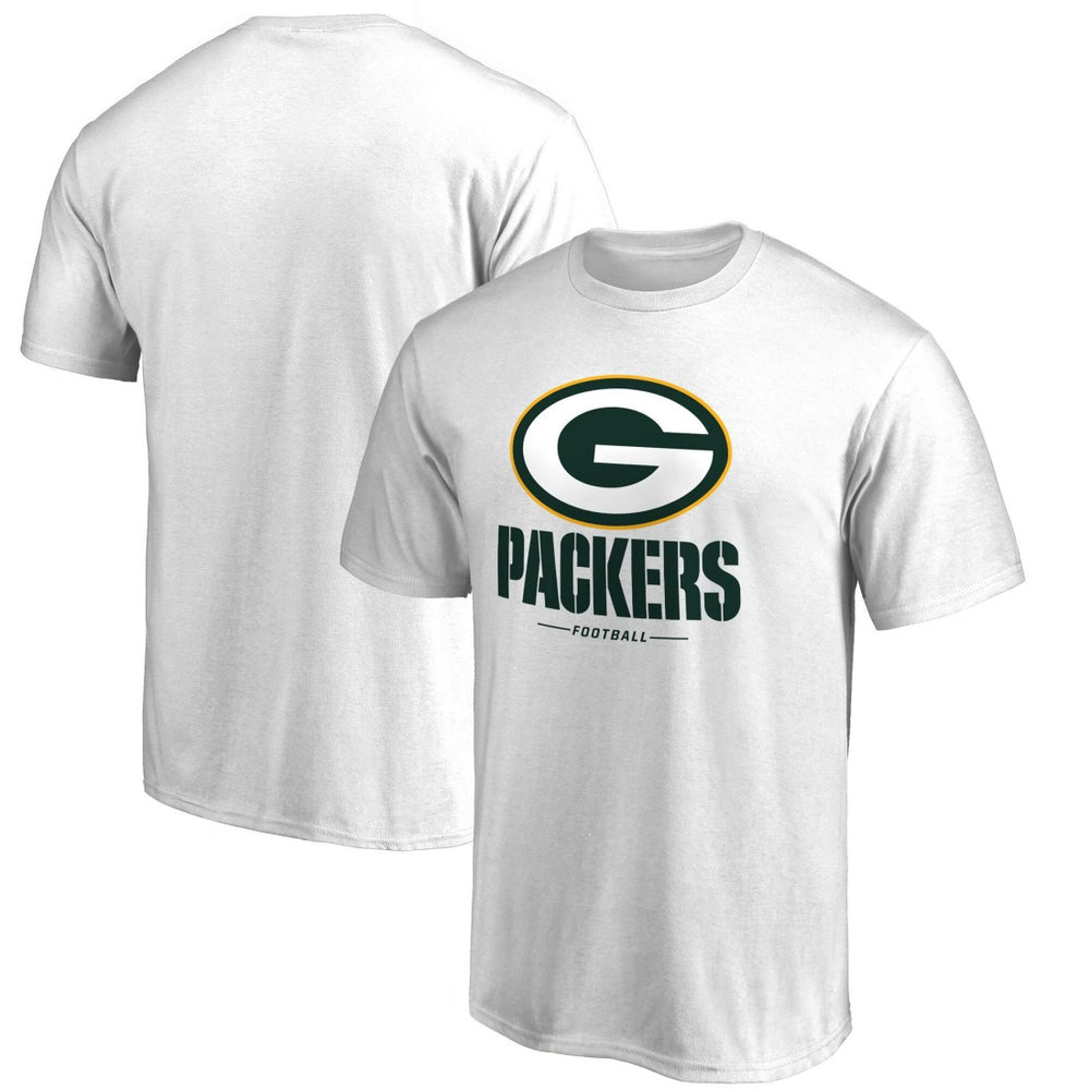 Green Bay Packers Team Lockup 2 T-Shirt - White outlet